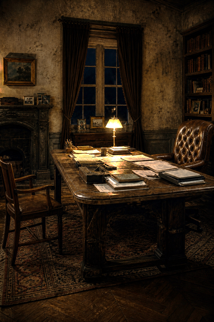 The Devlin family study, where Fiona's father signed her over